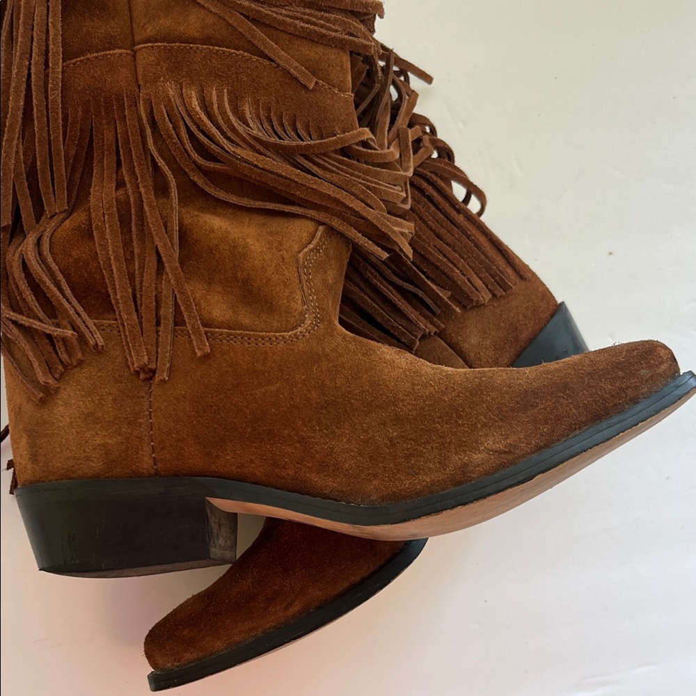 Fringe Suede Brown Western Boots